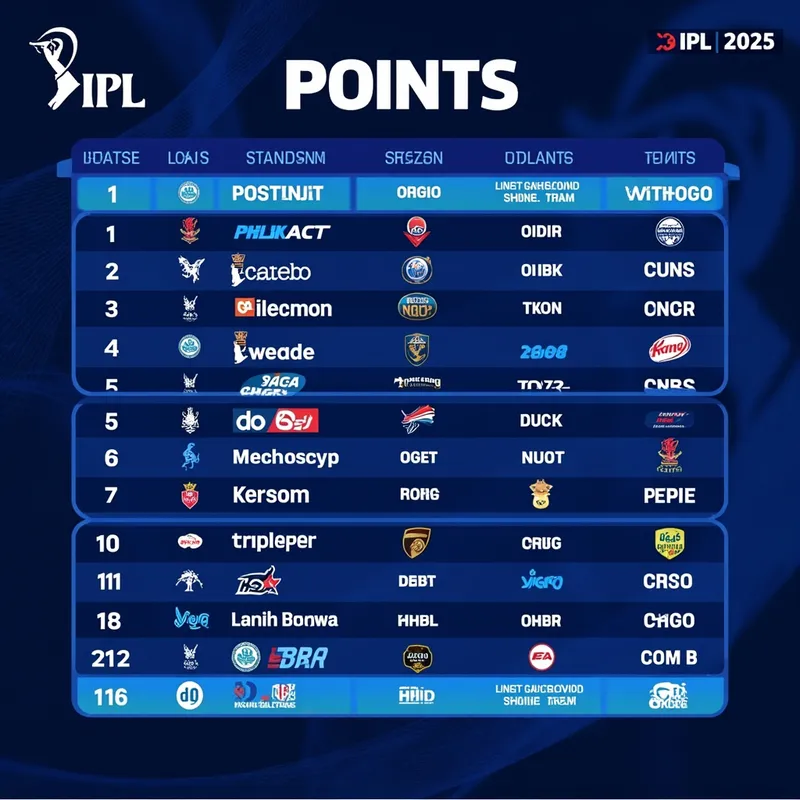 Points system reference table